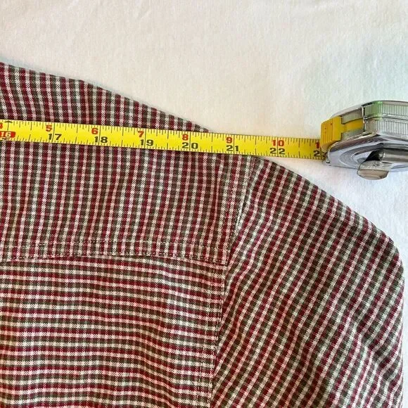 Resistol Rodeo Gear Mens Large Burgundy & Green Western Cowboy Button Up Shirt - Picture 9 of 10